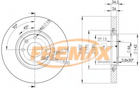 Тормозной диск FREMAX BD-4698 (фото 1)