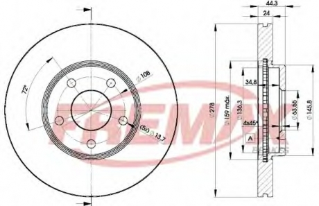 Тормозной диск FREMAX BD-5980 (фото 1)