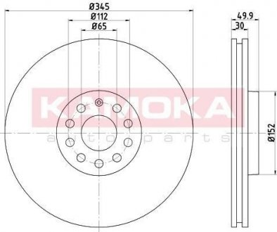 Тормозной диск KAMOKA 1033008 (фото 1)