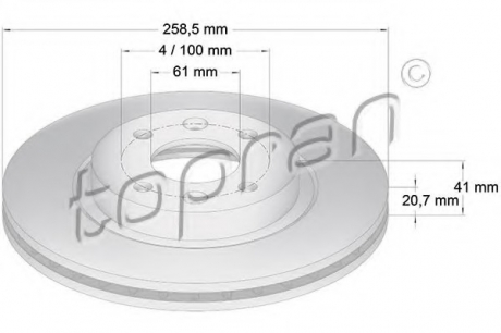 Тормозной диск TOPRAN / HANS PRIES 700 180 (фото 1)