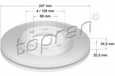 Тормозной диск TOPRAN / HANS PRIES 720 240 (фото 1)