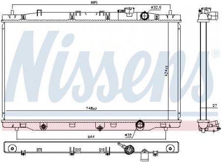 Радіатор HONDA CR-V (RM) (12-) 1.6 i-DTEC NISSENS 606443 (фото 1)