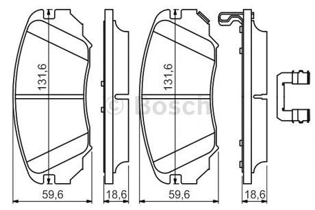 Гальмівні колодки, дискові 0 986 494 632 BOSCH 0986494632 (фото 1)