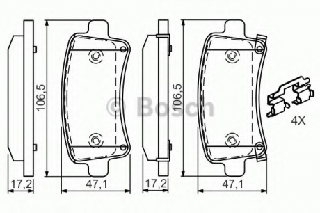 ДИСКОВІ КОЛОДКИ 0 986 494 668 BOSCH 0986494668 (фото 1)