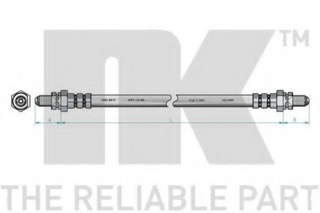 Тормозной шланг NK 852593 (фото 1)