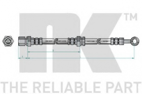 Тормозной шланг NK 855008 (фото 1)