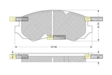 Гальмiвнi колодки. к-кт. STARLINE BD S215 (фото 1)