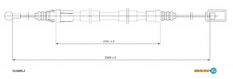 Трос зупиночних гальм AD11.0205.2 ADRIAUTO 1102052 (фото 1)