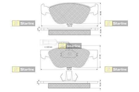 Колодки тормозные дисковые, к-кт. STARLINE BD S162 (фото 1)