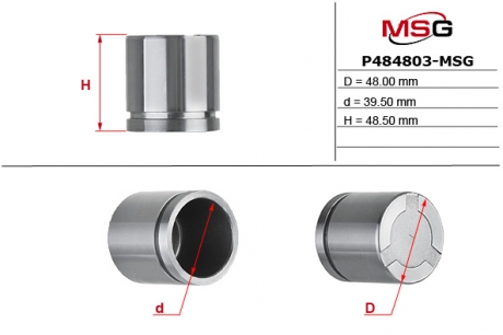 Поршень суппорта MITSUBISHI PAJERO IV (V8_W, V9_W) 07-;NISSAN CHERRY III (N12) 82-86 MSG P484803-MSG (фото 1)