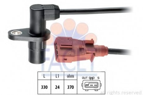 Датчик коленвала Citroen Berlingo,Jumpy,Jumper/Fiat Ducato/Peugeot 205,206,306,405,406 1.6-2.0 05.90-05.04 FACET 1953021 (фото 1)