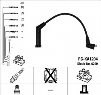 Комплект дротів запалювання (вир-во) NGK RCKA1204 (фото 1)