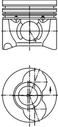 Поршень в комплекте на 1 цилиндр, 2-й ремонт (+0,40) KOLBENSCHMIDT 40405610 (фото 1)