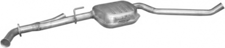 Глушитель, алюм. сталь, середн. часть Opel Omega B 2.2i -16V 99-03 kombi (17.326) POLMOSTROW 17326 (фото 1)