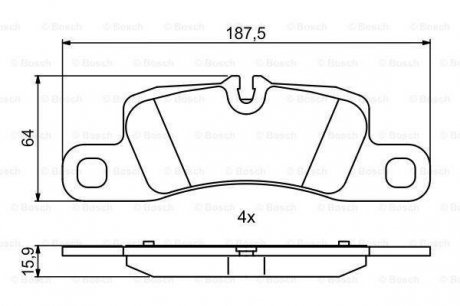 Тормозные колодки PORSCHE T. CAYENNE 3,0-4,8 10- BOSCH 0986494869 (фото 1)