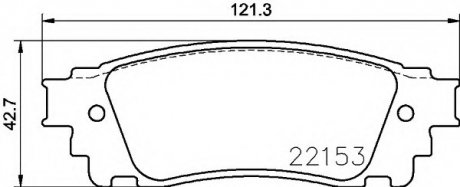 Комплект гальмівних колодок задн, LEXUS NX 2.0/2.5H 07.14- 2215301 TEXTAR 2215315004 (фото 1)