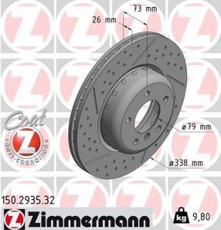 Фото tarcza hamulc. bmw 3 e90 05-11 przуd ZIMMERMANN 150293532 TARCZA HAMULC. BMW 3 E90 05-11 PRZУD ZIMMERMANN 150293532