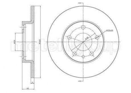 TARCZA HAM.ALFA GTV 2,0T 95-03 TYL Metelli 230388C (фото 1)