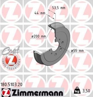 Фото диск гальмівний Coat Z ZIMMERMANN 180510320 Диск гальмівний Coat Z ZIMMERMANN 180510320