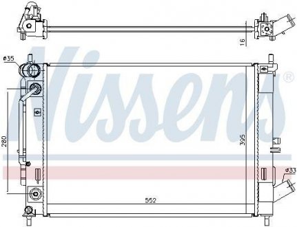 Радіатор охолодження HYUNDAI ELANTRA (MD/UD) (10-) 1.6 (вир-во) NISSENS 606476 (фото 1)