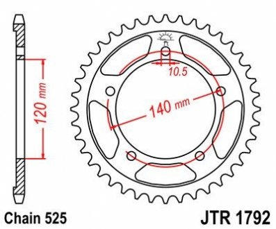Зірка 42зуб. GSXR750`00-03/Speedmaster800 JT MOTO 113-552-42 (фото 1)