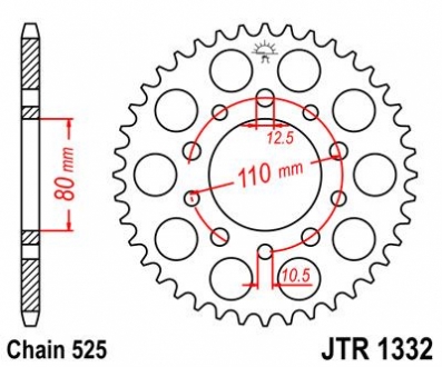 Звезда 40зуб. CB500/CB750Sevenfifty JT MOTO 111-552-40 (фото 1)
