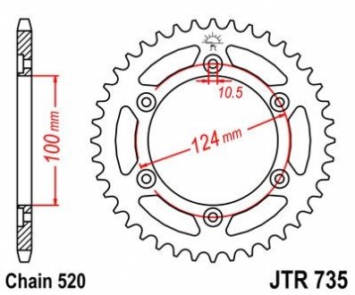 Звезда 46зуб. Ducati 600&620Monster JT MOTO 115-461-46 (фото 1)