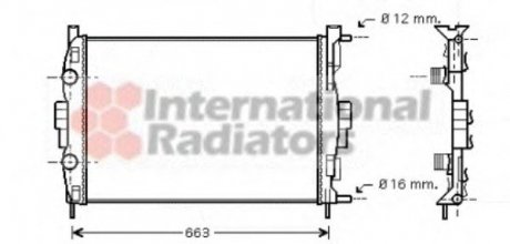 Радиатор MEGANE2/SCENIC MT +-AC 02 Van Wezel 43002307 (фото 1)