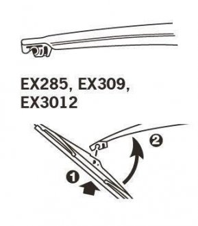Щетка стеклоочистителя каркасная задняя 300mm (12") ExactFit Rear Trico EX309 (фото 1)
