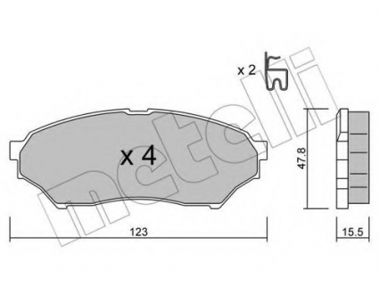 Комплект тормозных колодок, дисковый тормоз Metelli 2203970 (фото 1)