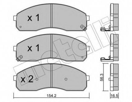 Комплект тормозных колодок, дисковый тормоз Metelli 2203740 (фото 1)