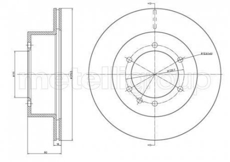 TARCZA HAM.NISSAN PATROL I II 88- TYL Metelli 230679 (фото 1)