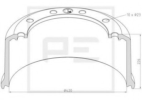 Гальмівний барабан PE AUTOMOTIVE 04669800A (фото 1)