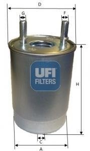 Фильтр топливный RENAULT FLUENCE, MEGANE III 1.5-2.0 DCI 08- (OE) UFI 2411300 (фото 1)