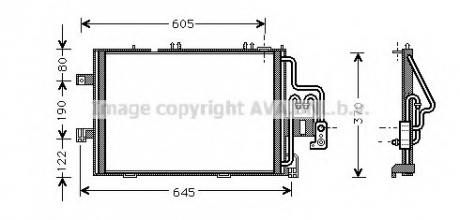 Радиатор кондиционера 1.0i 12V,1.2i 16V,1.4i 16V,1.8i [OE. 1850000-09201959] AVA COOLING OLA 5307 (фото 1)