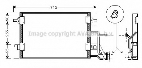 AUDI A4 10/94-9/00 Радиатор кондиционера 2.5TDi [OE. 4B0.260.403 F] AVA COOLING AI 5173 (фото 1)