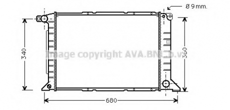 Радиатор охлаждения двигателя Ford Tranzit (96-02) 2,5d AVA COOLING FD 2261 (фото 1)