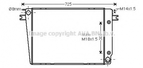 Радиатор 525i, 528i, 535i, M 535i +A +/-AC [OE. 1152748] AVA COOLING BW 2251 (фото 1)
