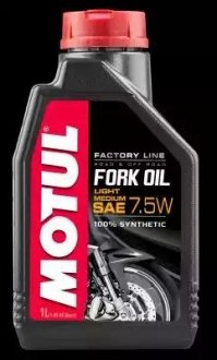 Масло вилочное 100% синтетическое 821701/FORK OIL LIGHT/MEDIUM FACTORY LINE SAE 7,5W (1L)/101127= MOTUL 105926 (фото 1)