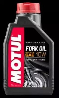 Масло вилочное 100% синтетическое 821601/FORK OIL MEDIUM FACTORY LINE SAE 10W (1L)/101125= MOTUL 105925 (фото 1)