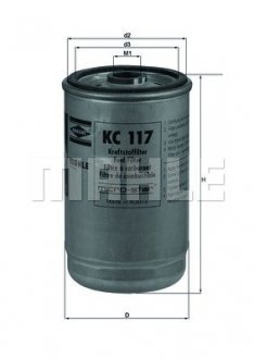 Фильтр топливный высокого давления DAF MAHLE KC117 (фото 1)