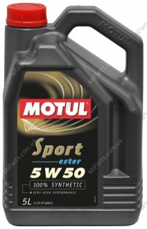 Масло моторное 100% синтетическое эстеровое д/авто 824306/SPORT SAE 5W50 (5L)/ MOTUL 102716 (фото 1)