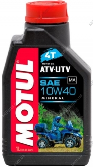 Масло для 4-х тактных двигателей минеральное 852601/ATV-UTV 4T 10W40 (1L)/ MOTUL 105878 (фото 1)