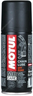 Смазка всех типов цепей внедорожных мотоциклов 815550/C3 CHAIN LUBE OFF ROAD (100ML)/ MOTUL 106346 (фото 1)