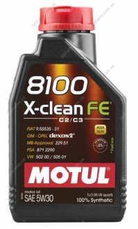 Масло моторное 8100 X-Clean FE 5W-30 (1 л) MOTUL 104775 (фото 1)