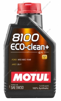 Масло моторное 100% синтетическое д/авто 842511/8100 ECO-CLEAN+ SAE 5W30 (1L)/ MOTUL 101580 (фото 1)