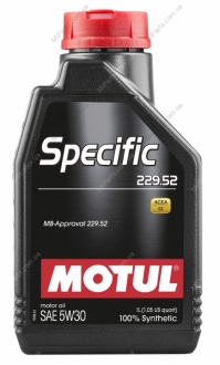 Масло моторное 100% синтетическое д/авто 843611/SPECIFIC 229.52 SAE 5W30 (1L)/ MOTUL 104844 (фото 1)