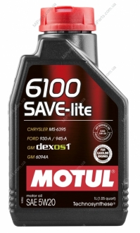 Олива для двигуна 6100 SAVE-LITE 5W20 1L MOTUL 108009 (фото 1)