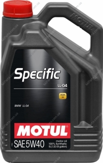 Масло моторное 100% синтетическое д/авто 832706/SPECIFIC LL-04 SAE 5W40 (5L)/ MOTUL 101274 (фото 1)