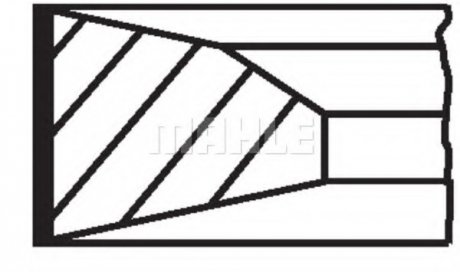 Кольца поршневые (1cyl). VOLVO/RVI D11C330/370/410 DXI11 123.00 (3.5-2.5-3) MAHLE 209 73 N0 (фото 1)